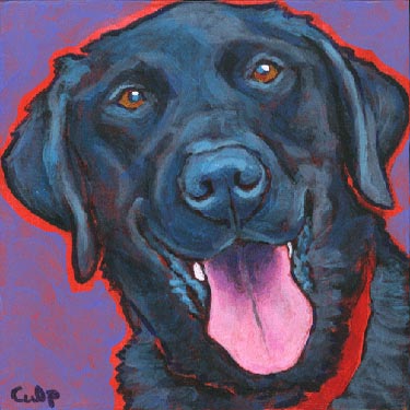 black labrador painting