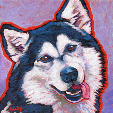 alaskan malamute painting