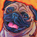 happy pug dog art